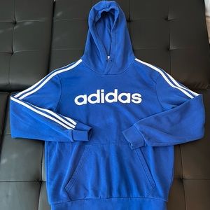 Adidas Logo Graphic Hoodie Sweatshirt Mens Sz Medium Blue Athletic Hoodie